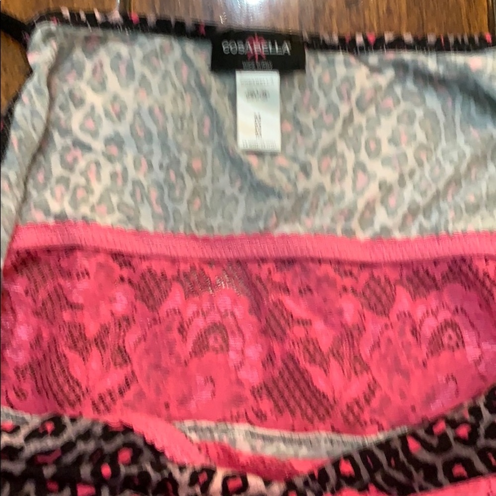 EUC Cosabella pink leopard print baby doll & robe - Picture 9 of 9
